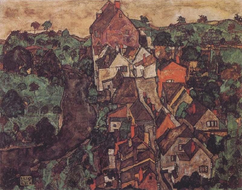 Egon Schiele Krumau Landscape France oil painting art